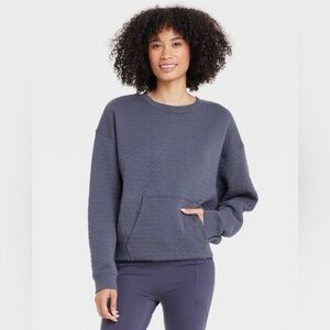 All In Motion Quilted Hip Length Sweatshirt Kangaroo Pocket grey size‎ XL